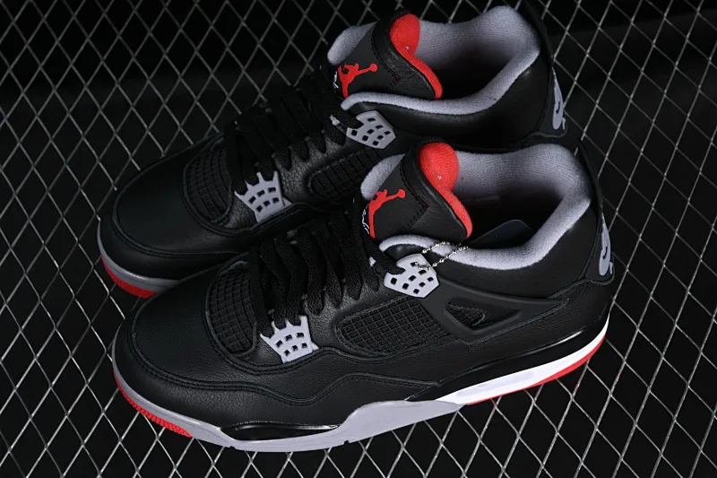 All categories Air Jordan Jordan series basketball shoes Air Jordan 4 LJR version Air Jordan 4 Retro "Bred Reimagined" AJ4 Joe 4 black red FV5029-006